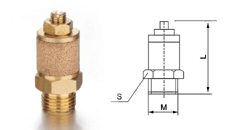 A Type E exhasust throttle valve and a drawings on white background.