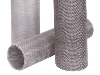Three stainless steel sintered metal tube filters